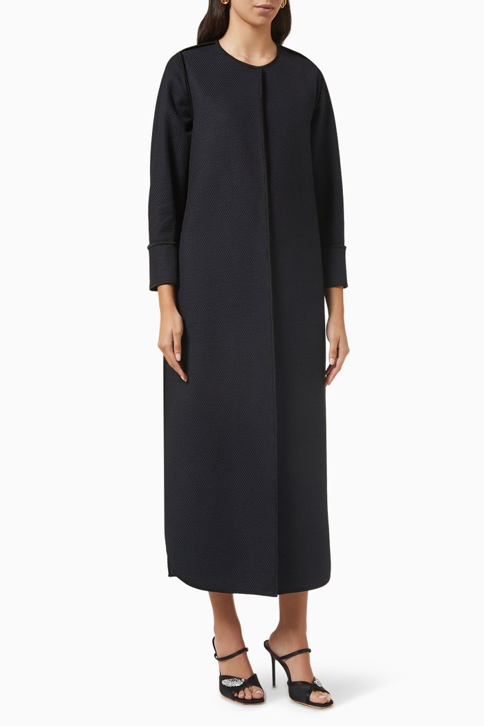 

Hexagon-textured Abaya, Blue
