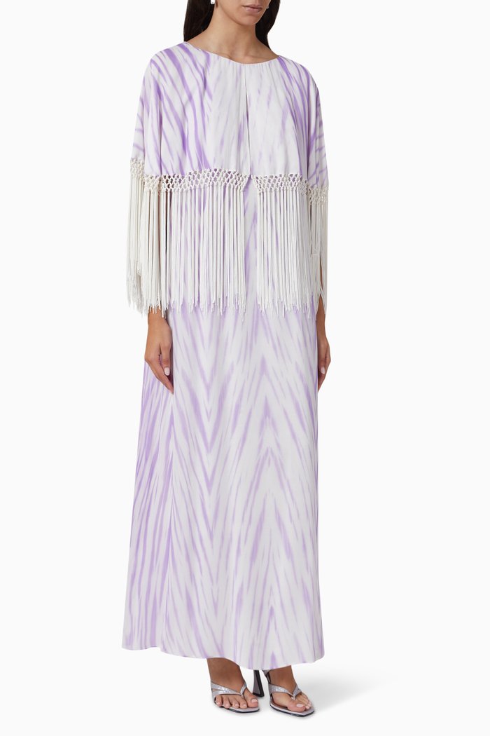 

Belle Cape Kaftan in Silk Crepe, Purple