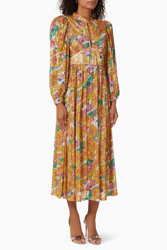 

Perla Midi Dress in Sequins, Multicolour