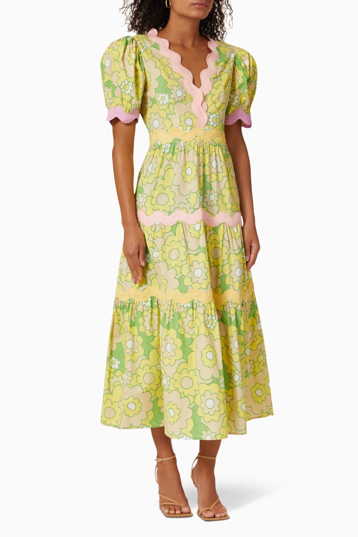 

Jadeite Midi Dress in Cotton, Yellow