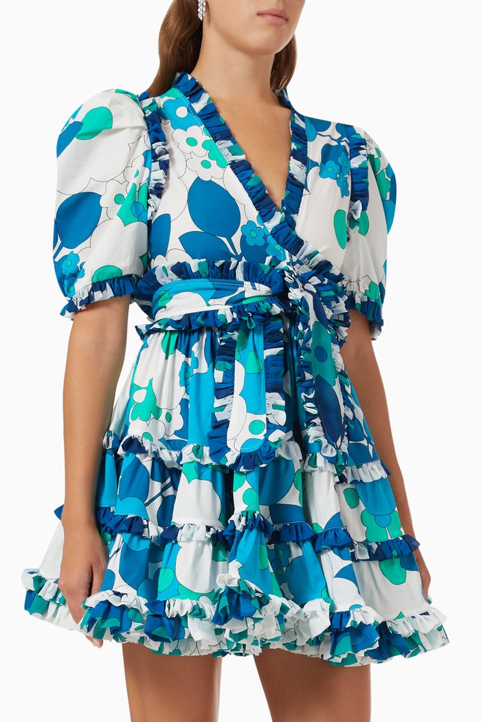 

Obsidiana Mini Dress in Cotton, Blue