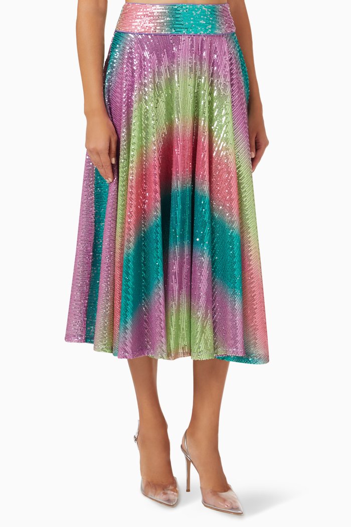 

Almandine Midi Skirt in Sequins, Multicolour