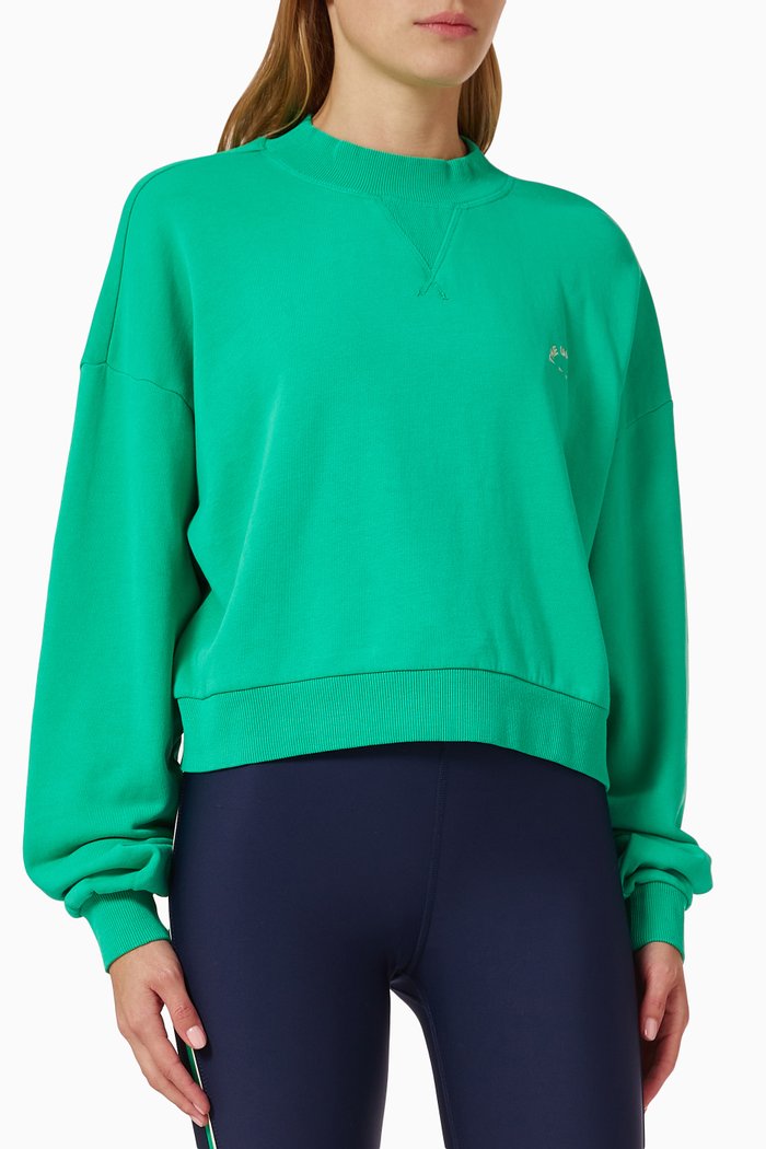 

Sundance Dominique Crewneck Sweatshirt in Cotton-fleece, Green