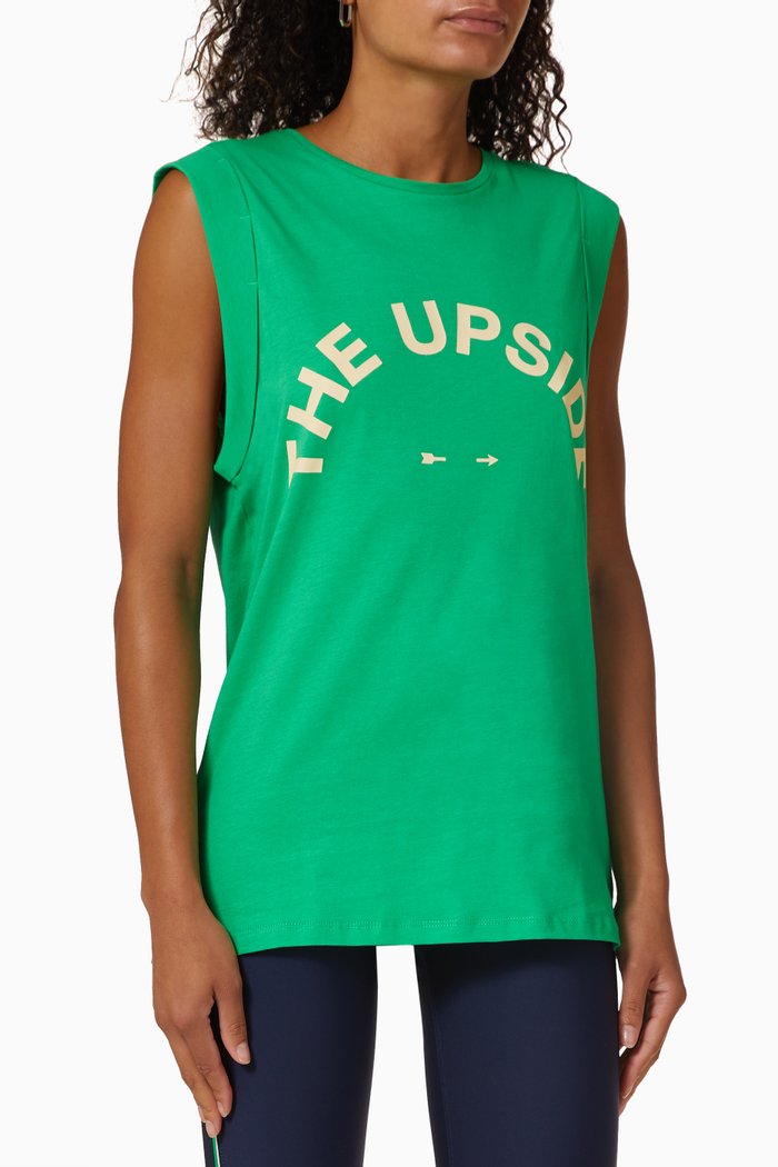 

Muscle Tank in Organic Cotton Jersey, Green