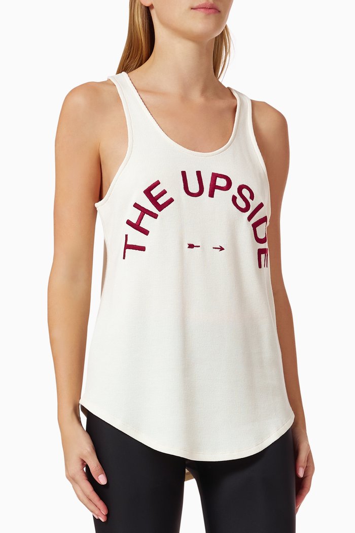 

Issy Tank Top in Waffle-knit, Neutral