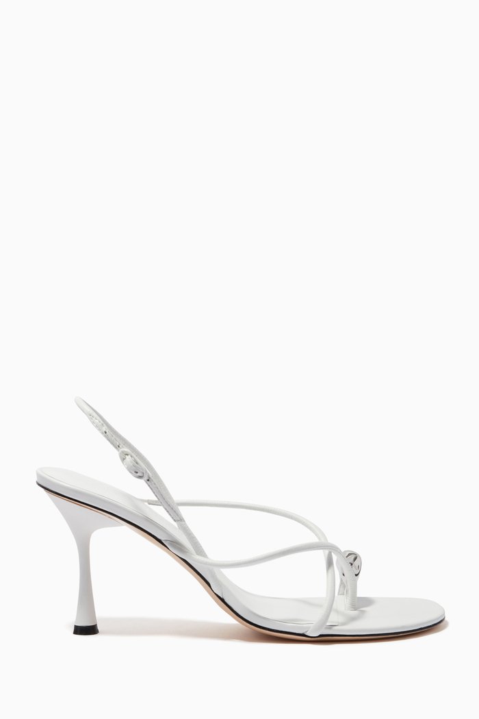 

Pebble Ring 90 Sandals in Nappa, White