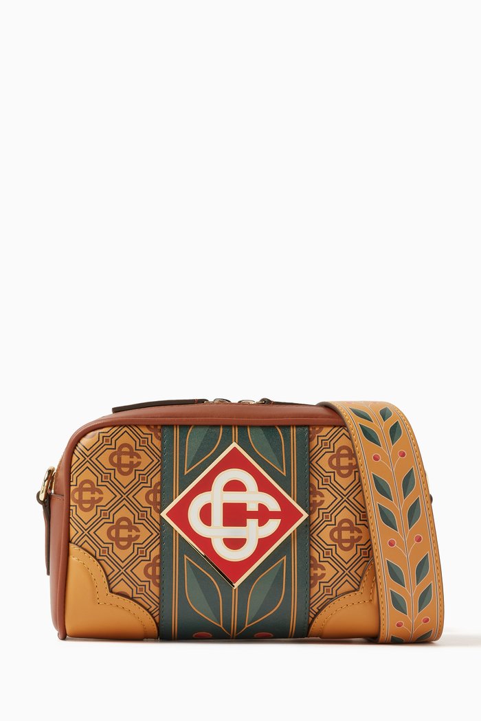 Laurel Crossbody Bag in Calf Leather, Brown