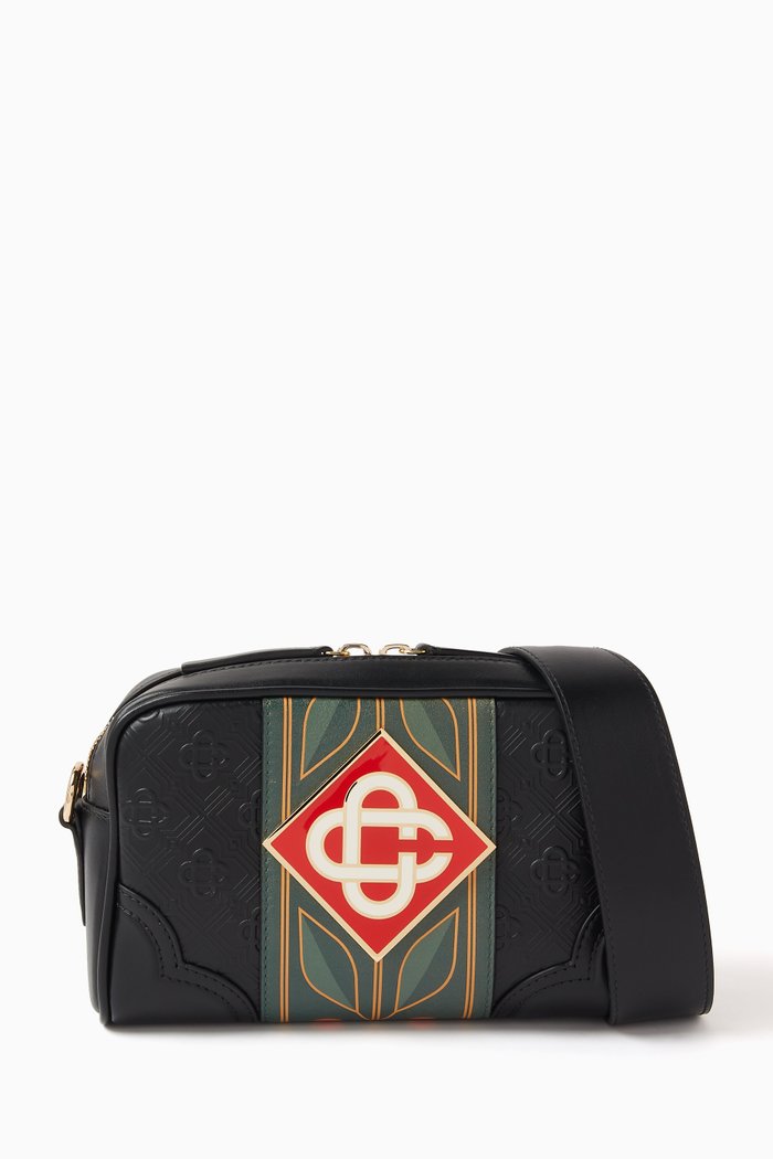 

Laurel Crossbody Bag in Calf Leather, Black