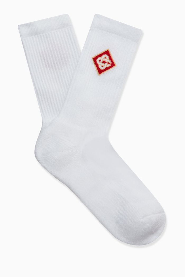 

Ribbed Sport Socks in Cotton, White
