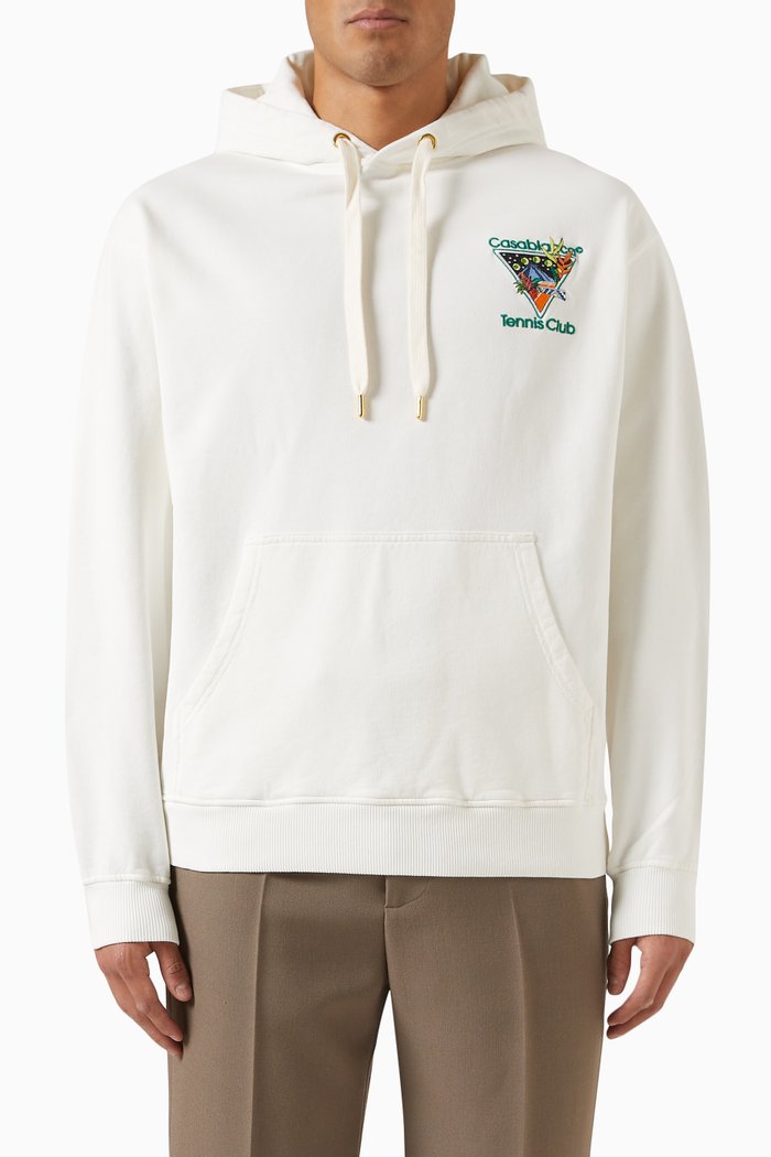 

Tennis Club Icon Hoodie in Cotton, Neutral
