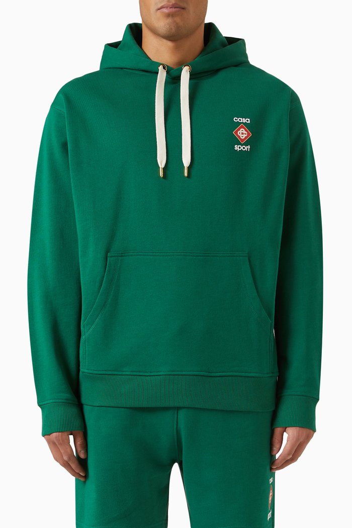 

Casa Sport Logo Hoodie in Cotton, Green