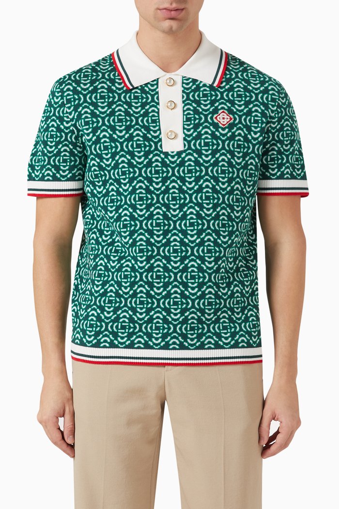 

Tennis Crochet Shirt in Cotton, Green