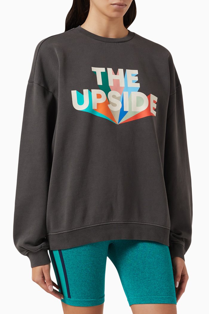 Infinite Saturn Crewneck Sweatshirt in Organic Cotton-fleece, Grey
