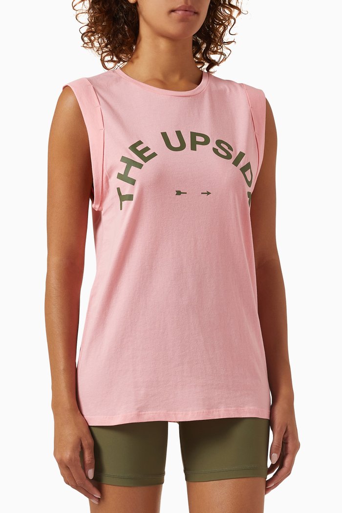 

Muscle Tank in Organic Cotton, Pink