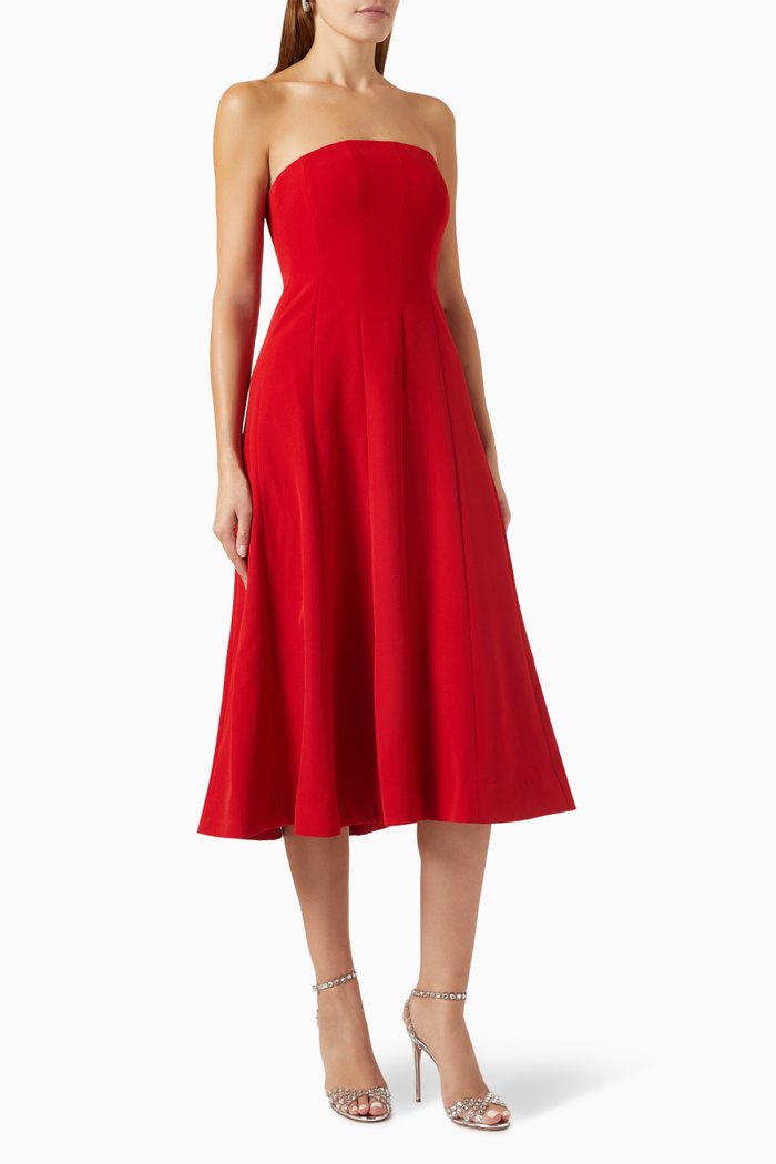 

Emelia Dress in Stretch Crepe, Red
