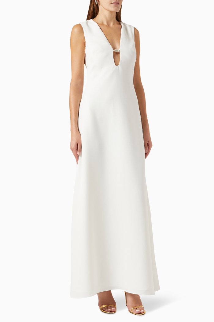 

Renée Gown in Stretch Crepe, White