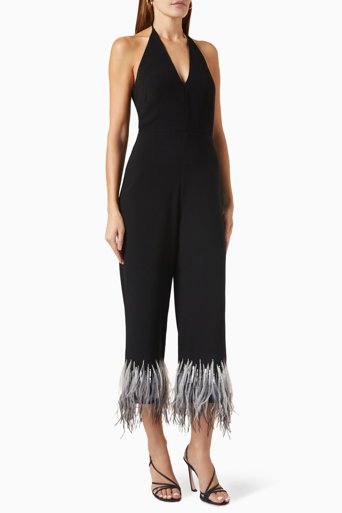 

Kaitlyn Jumpsuit in Moss Crepe, Black