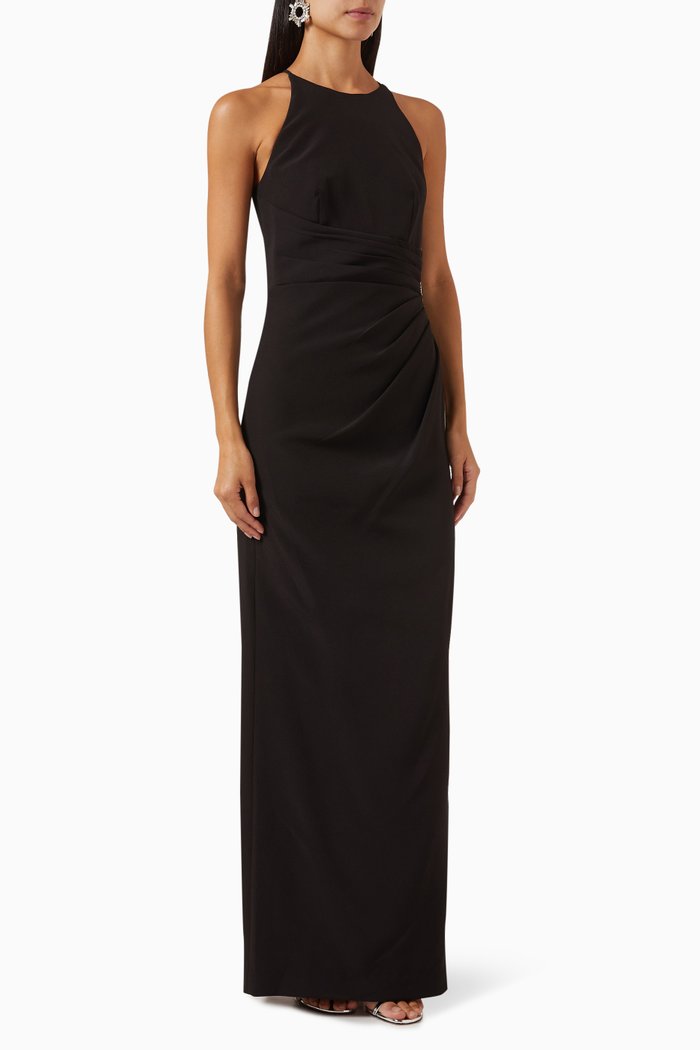 

Annika Gown in Stretch Crepe, Black