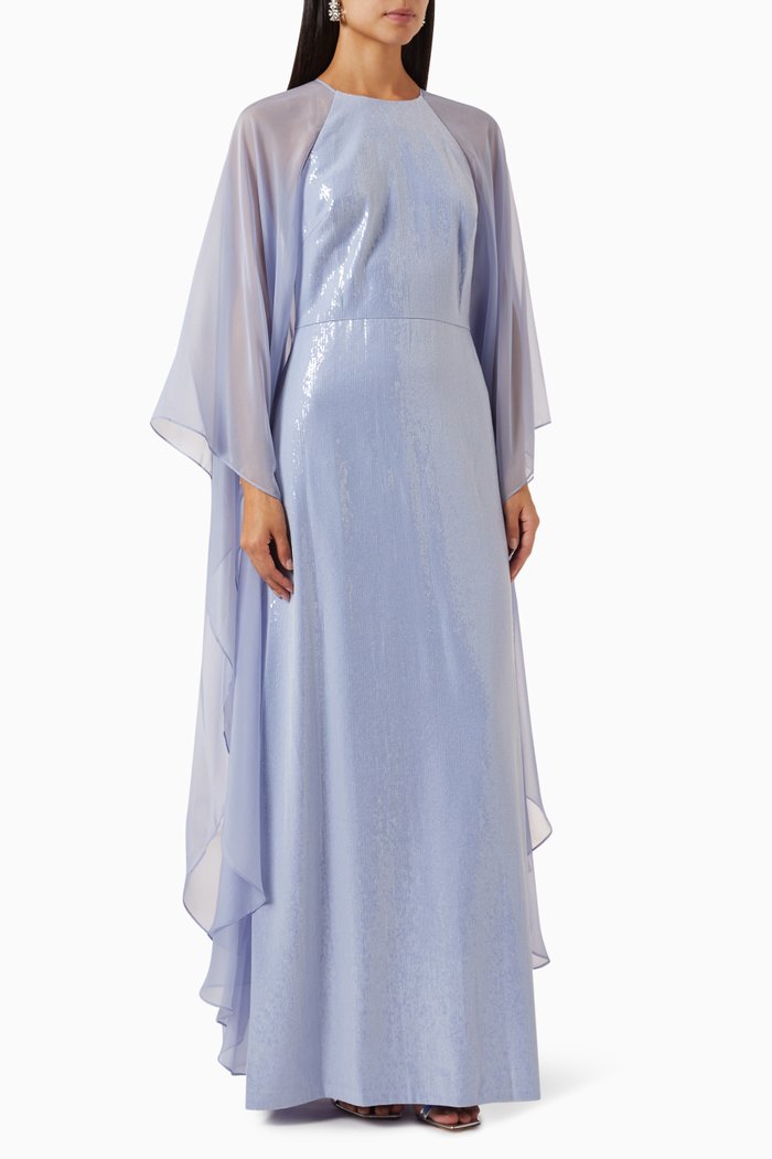 

Adira Gown in Soft Sequins, Blue