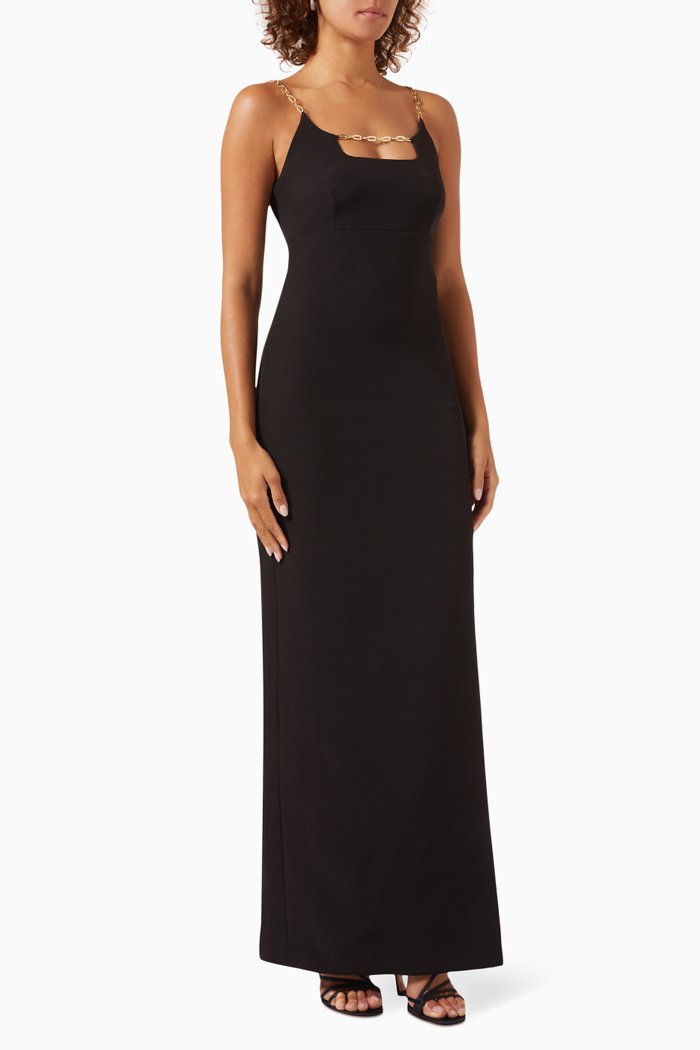 

Alli Gown in Stretch Crepe, Black