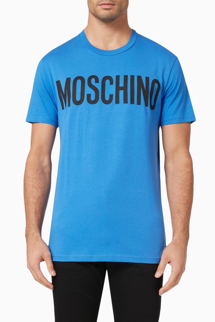 Logo T-shirt in Organic Cotton Jersey, Blue