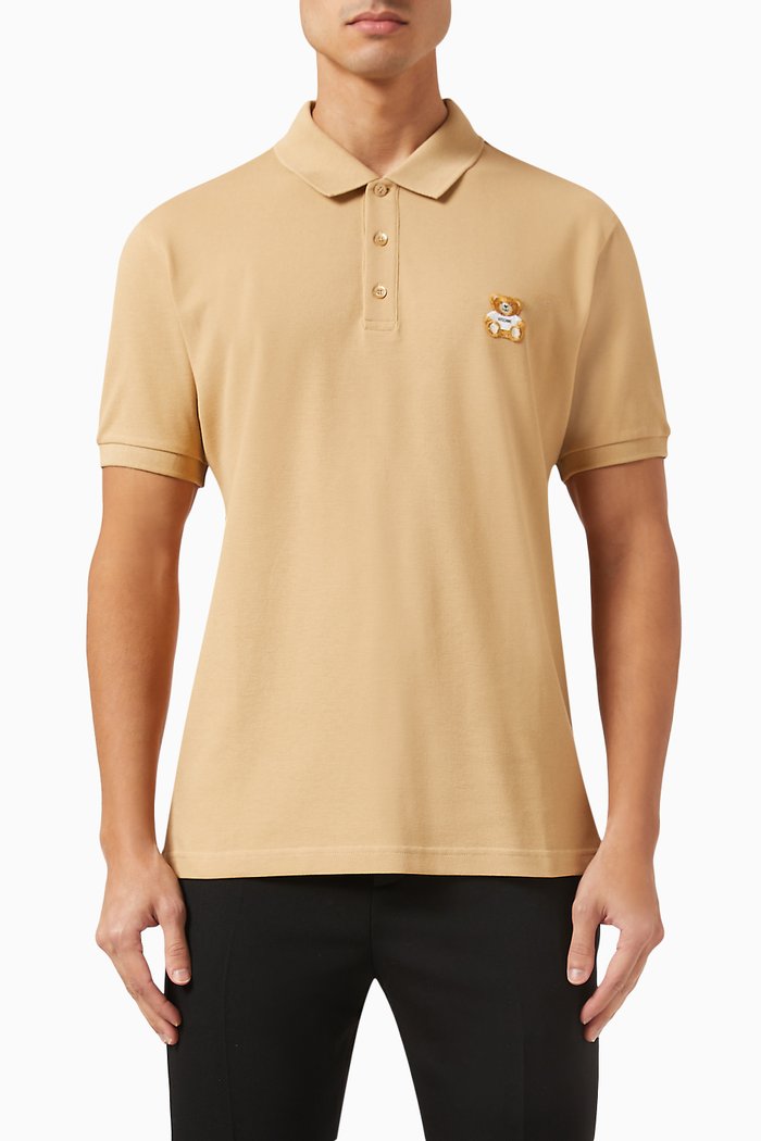 

Teddy Polo Shirt in Cotton Piqué, Neutral
