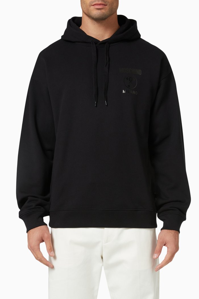 

Logo Hoodie in Organic Fleece, Black