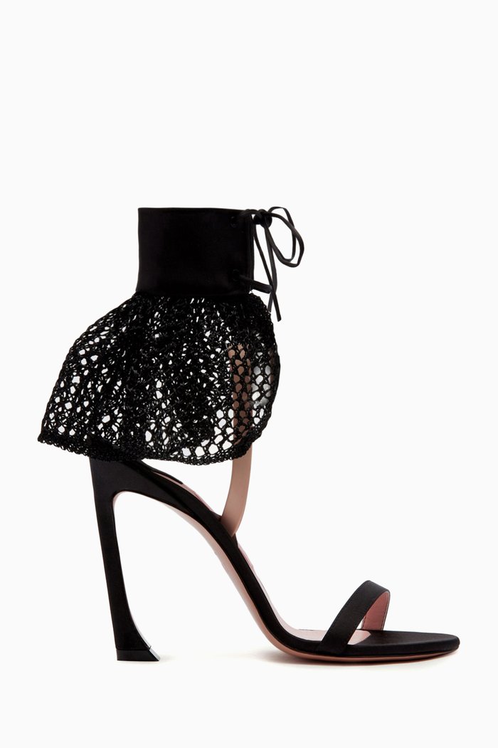 

Ginevra 100mm Heel Sandals in Vegan Leather, Black