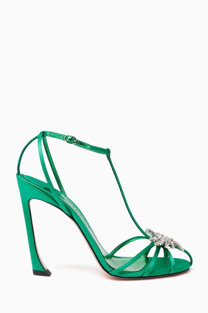 

Maggio 100 Crystal Sandals in Satin, Green