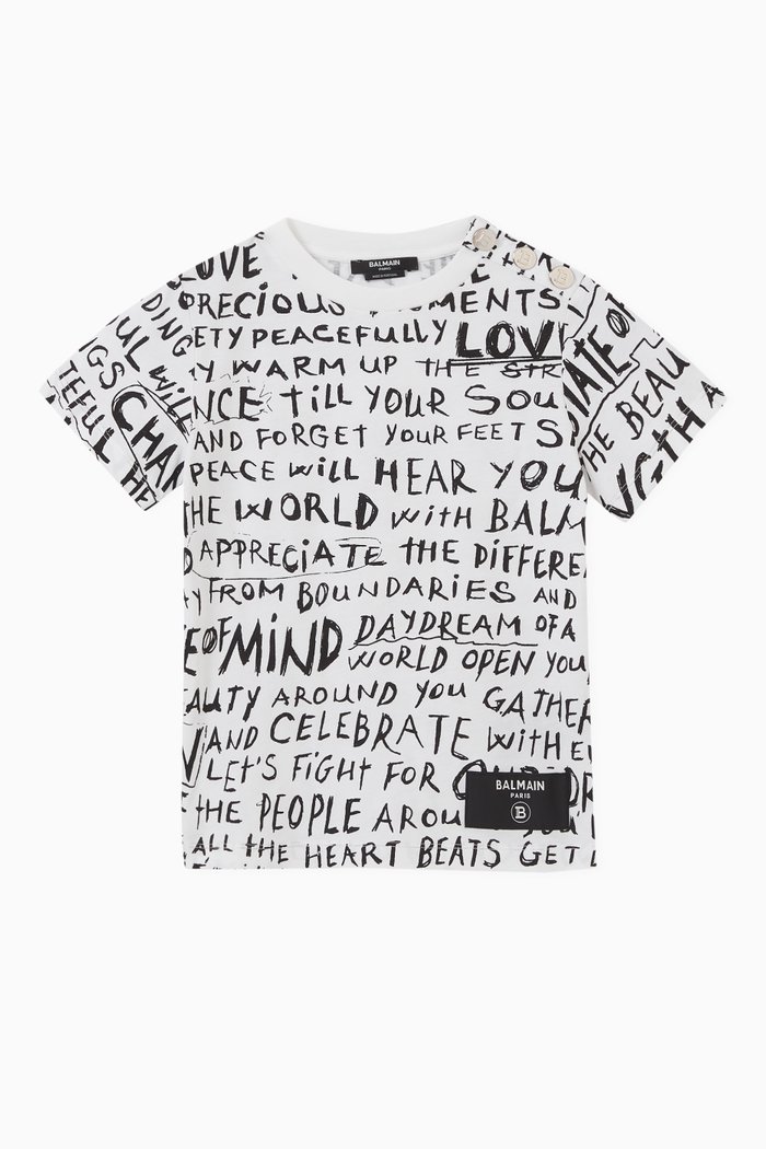 

All-over Print T-shirt in Cotton, White
