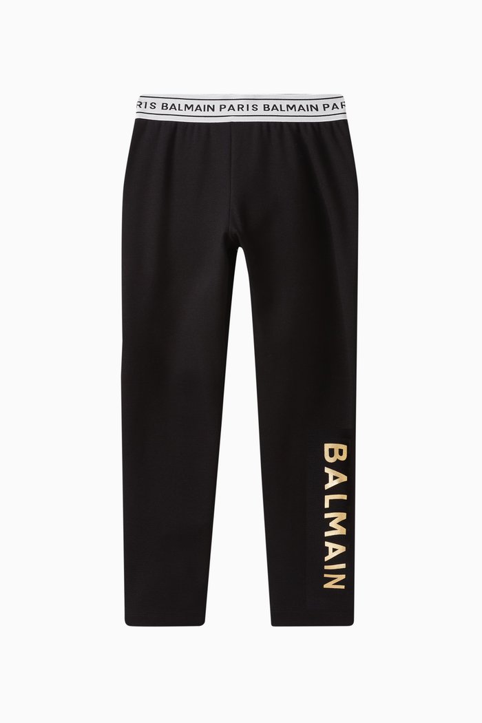 

Logo Detail Leggings in Viscose Blend, Black