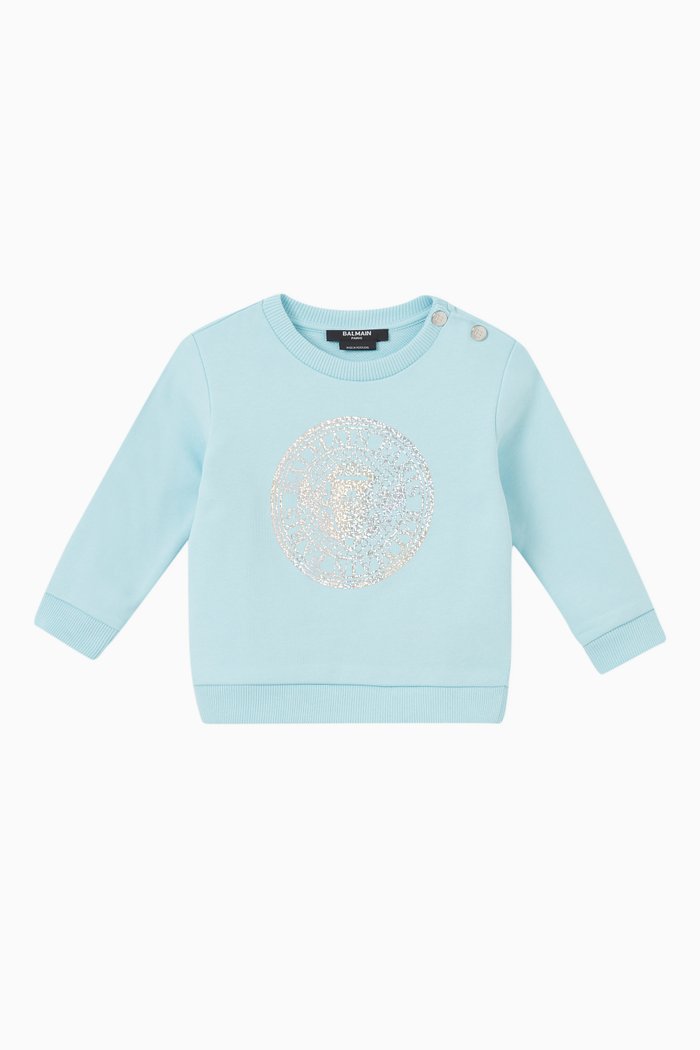 

Logo Print Sweatshirt in Cotton, Blue