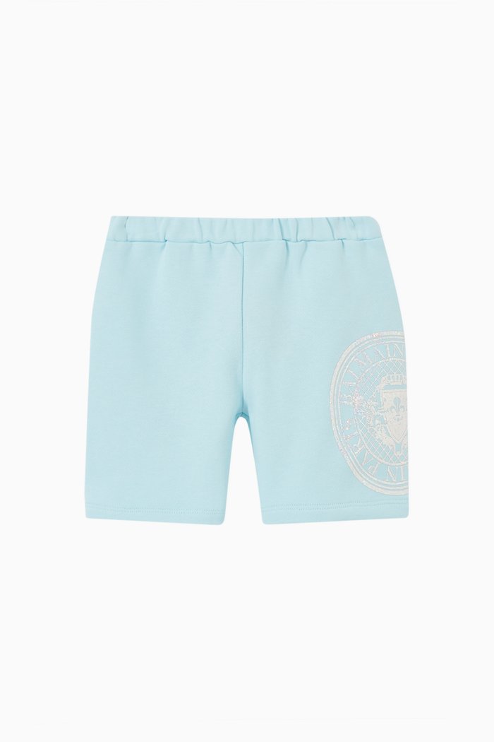 

Logo Print Shorts in Cotton, Blue