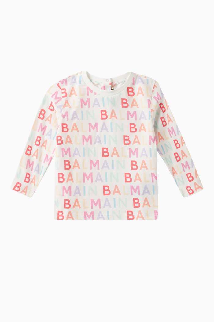 Logo Print T-shirt in Cotton, Multicolour