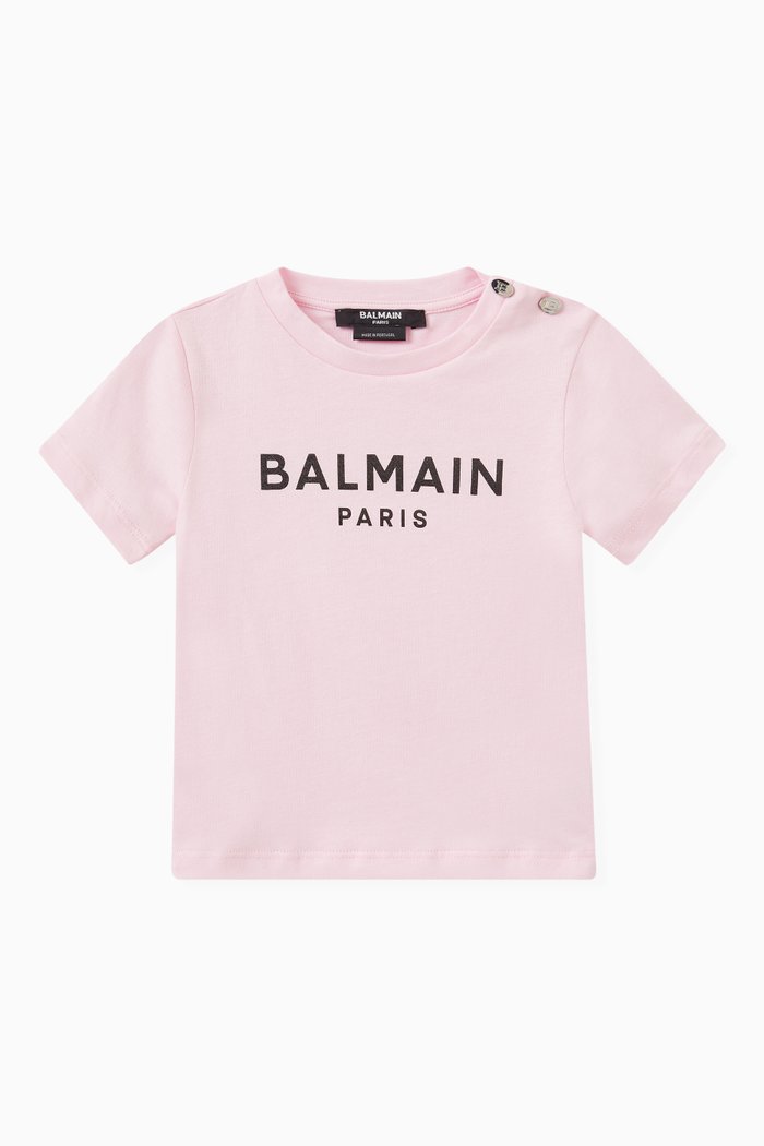 

Logo Print T-shirt in Cotton, Pink