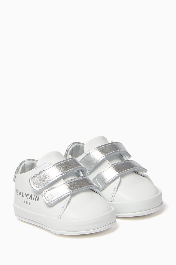 

Logo Booties in Leather, Silver