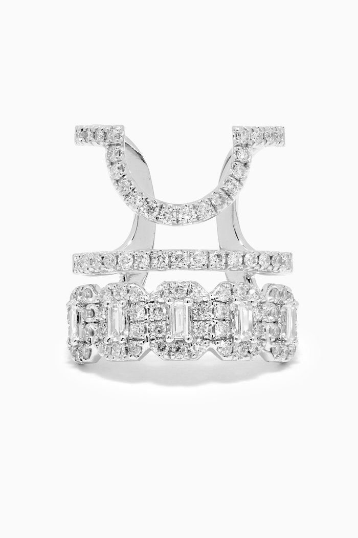 

Diamond Nail Ring in 18kt White Gold