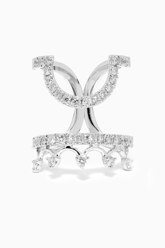 

Diamond Nail Ring in 18kt White Gold