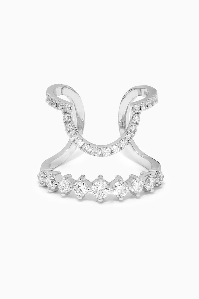 Diamond Nail Ring in 18kt White Gold
