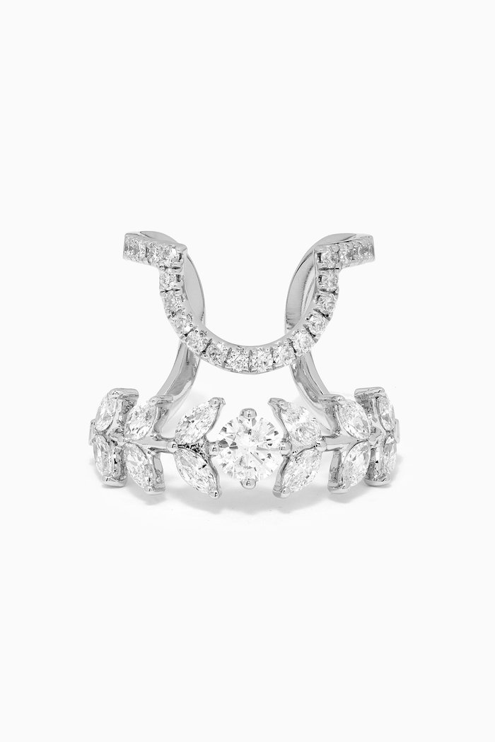 

Diamond Nail Ring in 18kt White Gold
