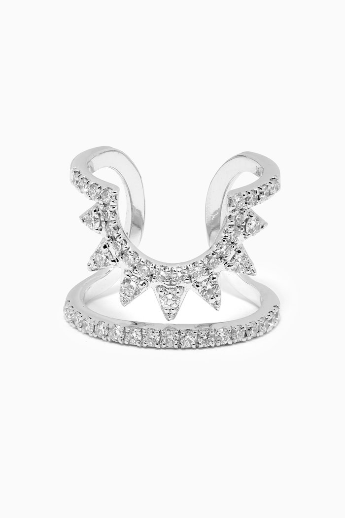 Diamond Nail Ring in 18kt White Gold