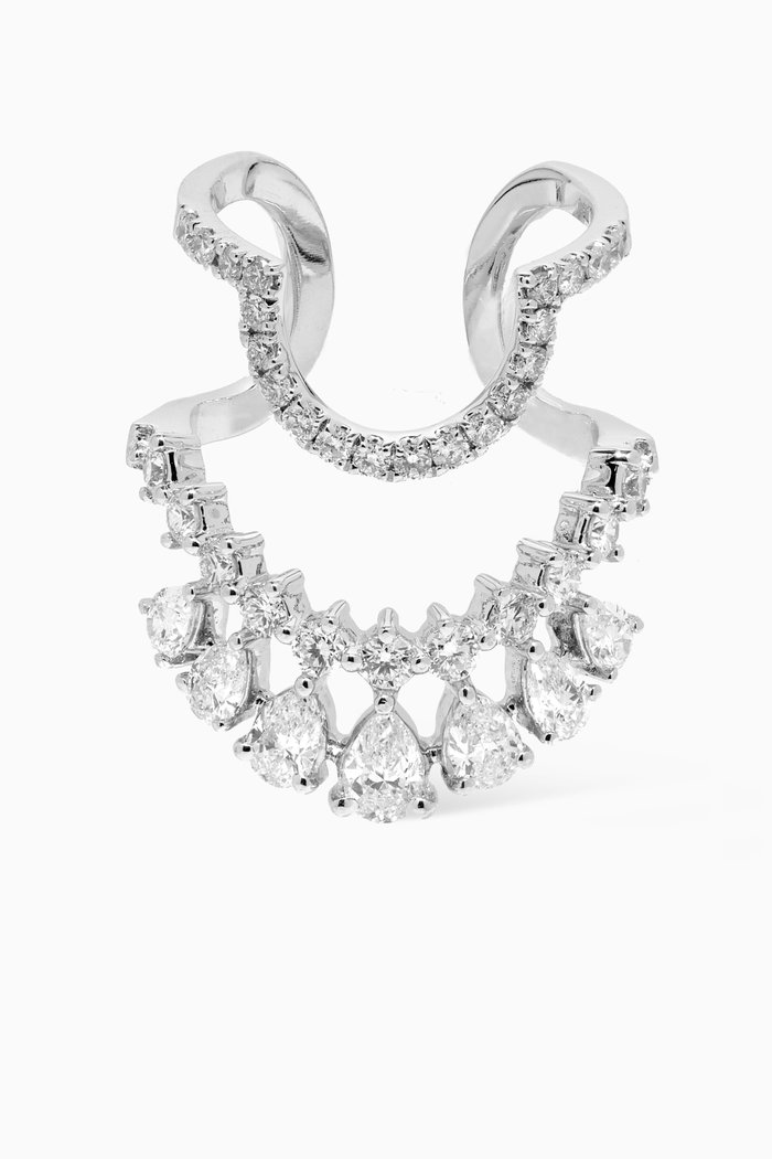 

Diamond Nail Ring in 18kt White Gold