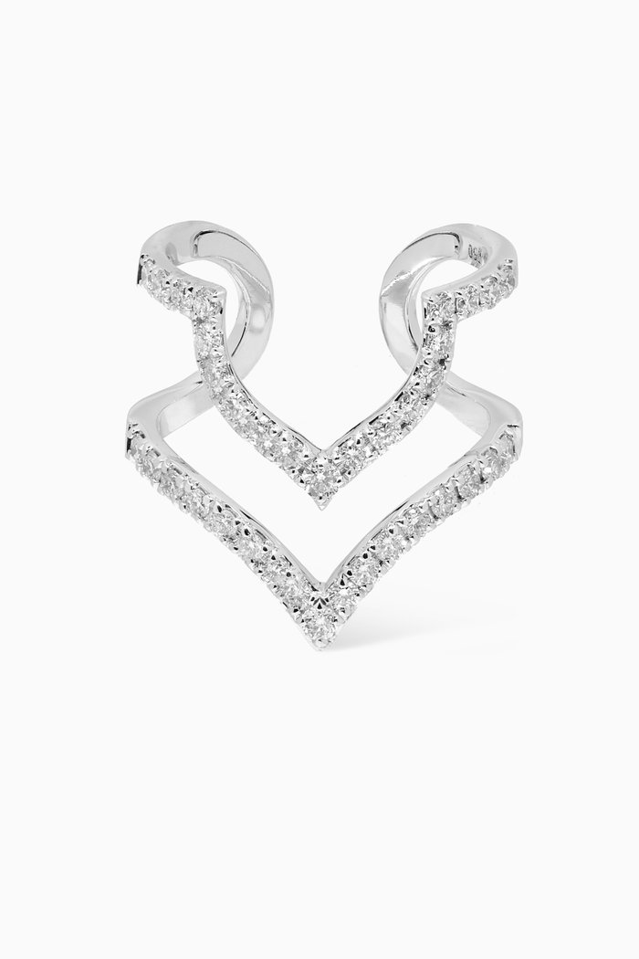 

Diamond Nail Ring in 18kt White Gold