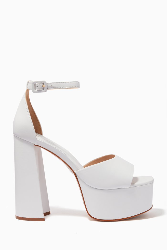

Platform Sandals in Leather, White