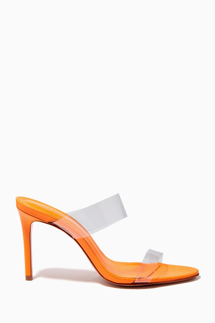 

Mule Sandals in Plexi & Leather, Orange