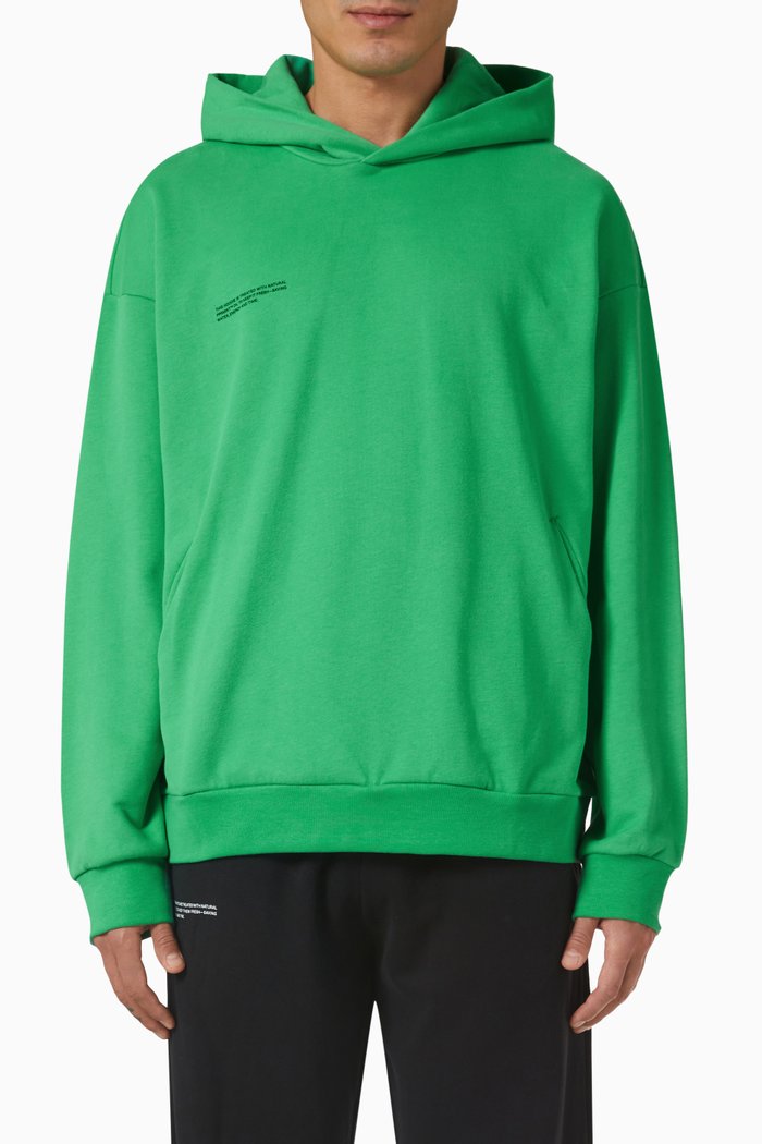 

365 Logo Print Hoodie in Organic Cotton, Green