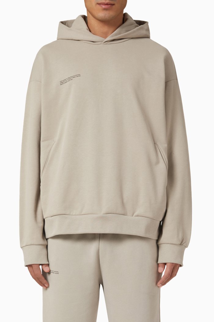 

365 Logo Print Hoodie in Organic Cotton, Grey