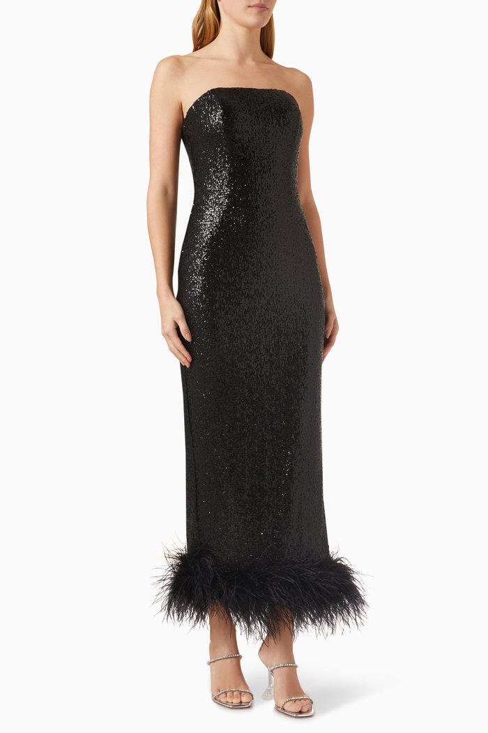 

Strapless Sequinned Dress, Black