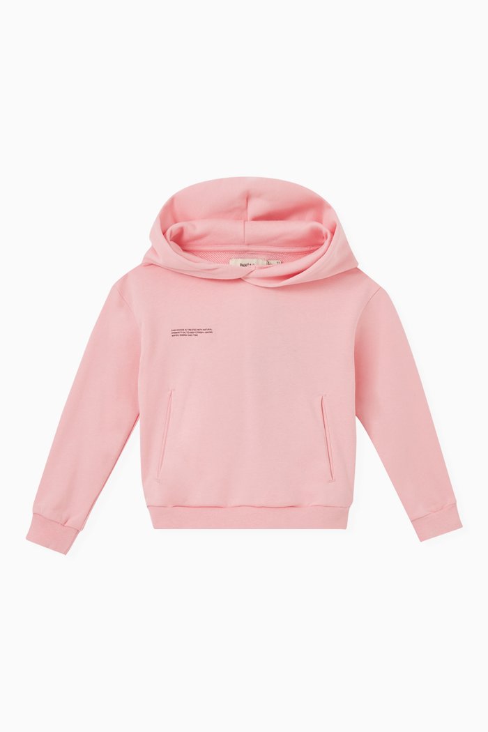 Logo Printed Hoodie in Organic Cotton, Pink