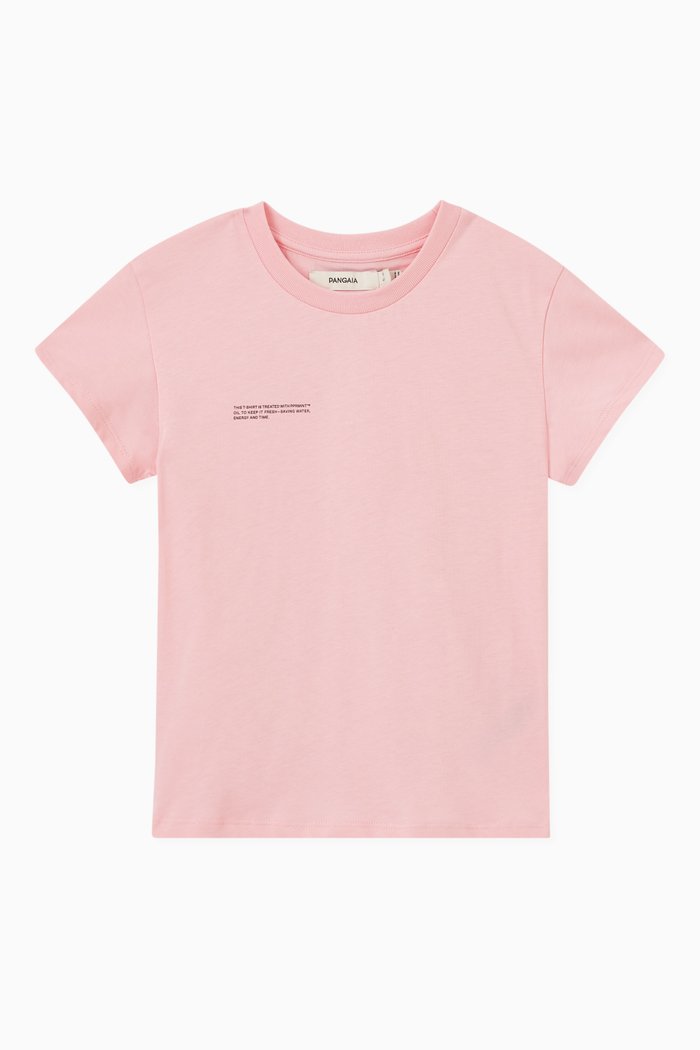 

5 Logo Print T-shirt in Organic Cotton, Pink